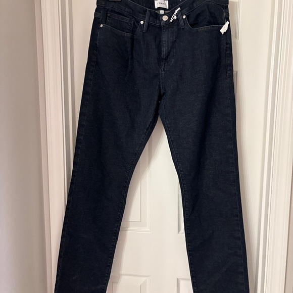 Frame Jeans Mens 34x32 Blue L' Homme Slim Straight Denim Stretch Lowry New - Picture 2 of 5